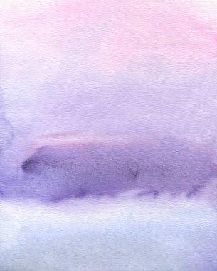 Abstract watercolor background, hand painted texture, purple paint stains. Design for backgrounds, wallpapers, covers and packaging.	
