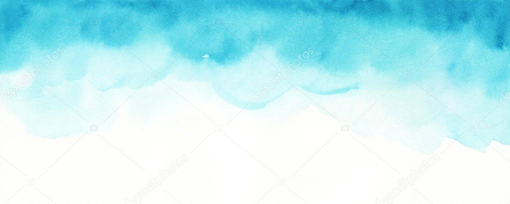 Abstract watercolor blur background, hand painted texture, paint stains. Sky concept. Design for backgrounds, wallpapers, covers and packaging