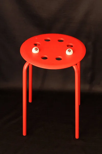 Chair with eyes. horror movies near us. creative Halloween home decoration — Stock Photo, Image