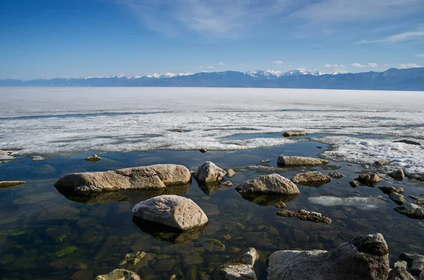Lago Baikal Início Maio — Fotografia de Stock