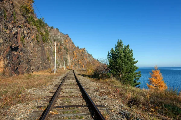 Otoño Ferrocarril Circum Baikal —  Fotos de Stock