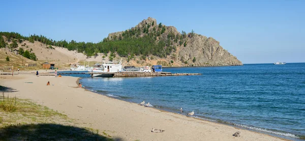 Panorama Van Baai Peschanaya Het Baikalmeer Augustus 2007 — Stockfoto