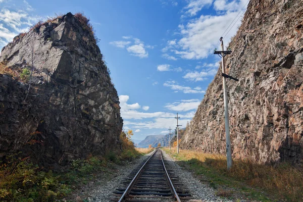 Sonbahar Çevre Baykal Demiryolu — Stok fotoğraf