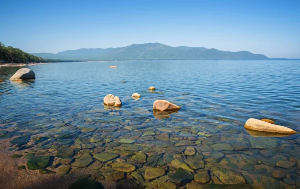 Uma Manhã Ensolarada Lado Oriental Lago Baikal — Fotografia de Stock