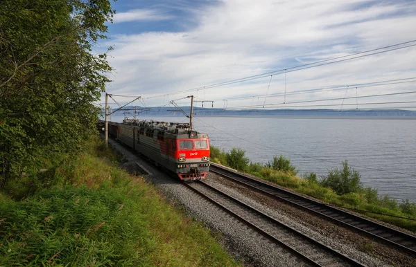 Transsibiriska Järnvägen Nära Bajkalsjön Sibirien — Stockfoto