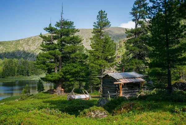 Lodge Taiga Pegunungan Siberia Timur — Stok Foto