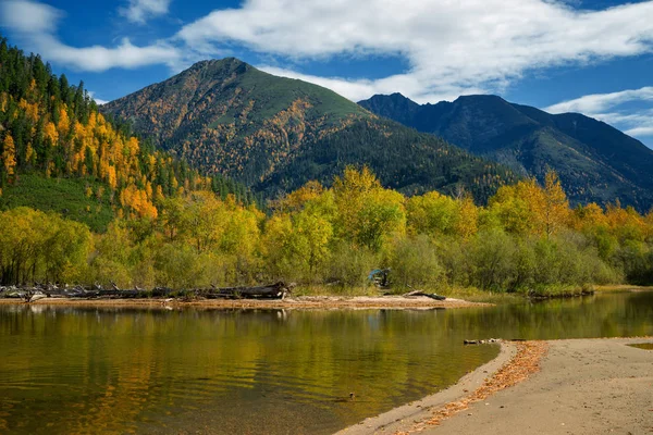 Comienzo Del Otoño Las Montañas Cordillera Khamar Daban Sayans Oriental — Foto de Stock