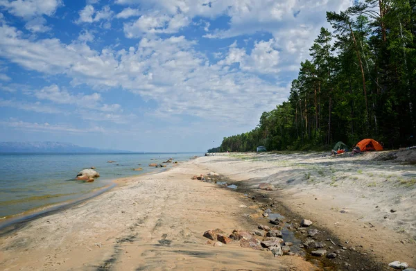 Sebuah Pantai Sisi Timur Danau Baikal — Stok Foto