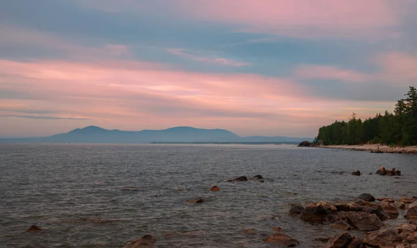 Rive Est Lac Baïkal Après Coucher Soleil — Photo