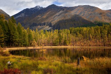 Tunkinskie 'de sonbahar başlangıcı dağlar Doğu sayan 
