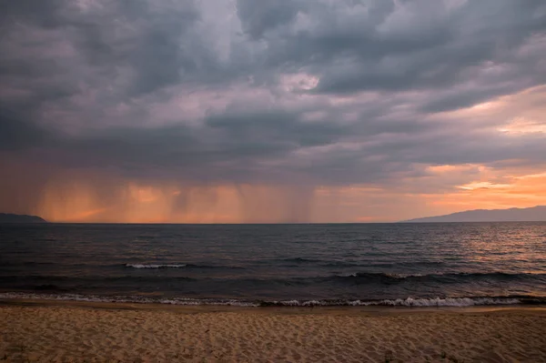 Thunderstorm Sunset Lake Baikal — Stock Photo, Image