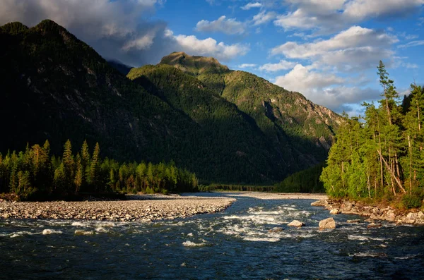 Sommerabend Fluss Kitoy — Stockfoto