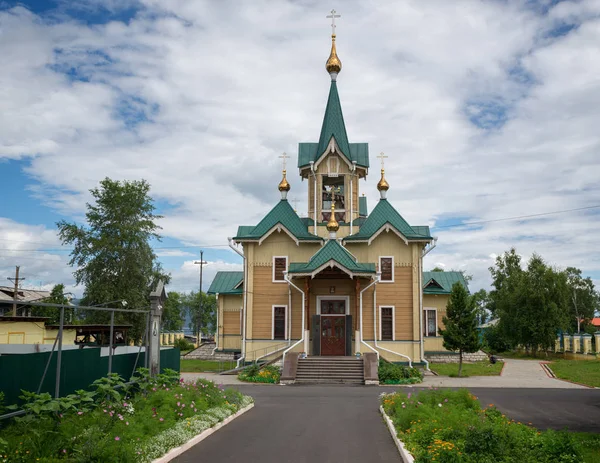 Деревянная Православная Церковь Городе Слюдянка Возле Озера Байкал — стоковое фото