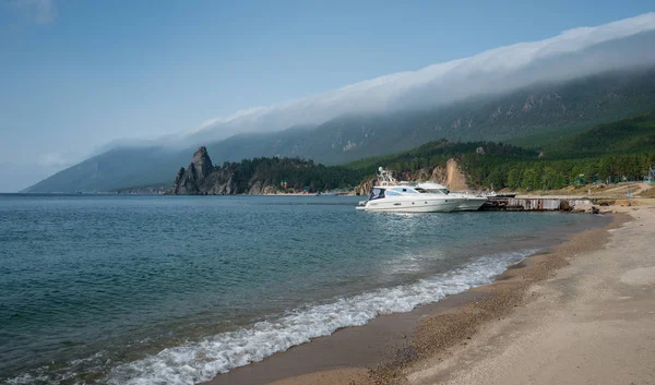Camping Sandy Bay Lago Costa Baikal Siberia Oriental —  Fotos de Stock