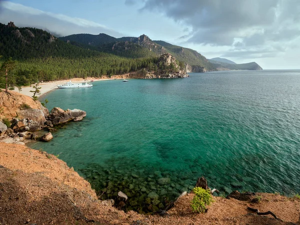 Uma Baía Areia Lago Baikal — Fotografia de Stock