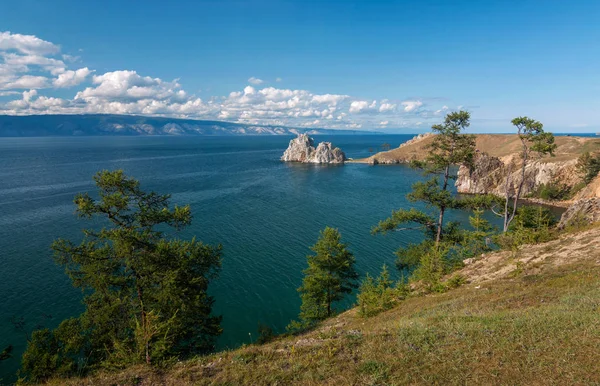 Rock Shaman Stone Cape Burhan Olkhon Eiland Lake Baikal — Stockfoto