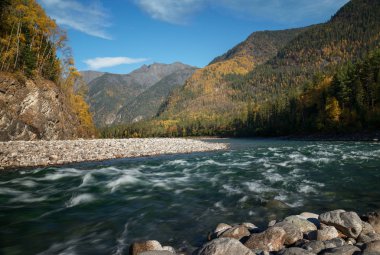 Autumn by the River Kitoy in mountains East Sayan,  Eastern Siberia