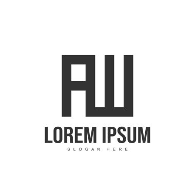 AW Tasarım Logo şablonu. İlk harf logo tasarım şablonu