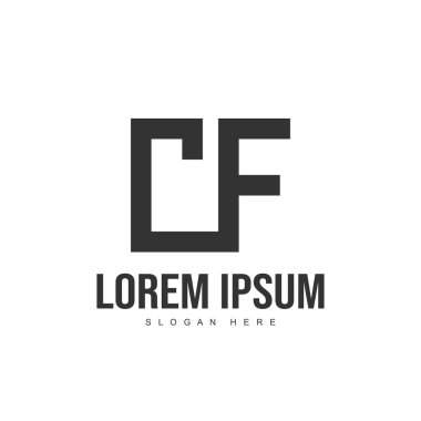 CF mektup logo tasarımı. İlk harf logo tasarım şablonu