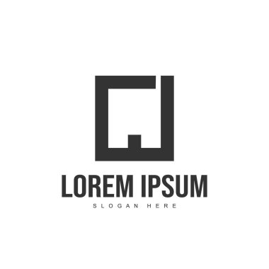 CJ mektup logo tasarımı. İlk harf logo tasarım şablonu