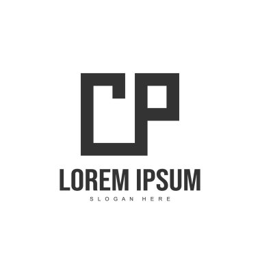 CP mektup logo tasarımı. İlk harf logo tasarım şablonu