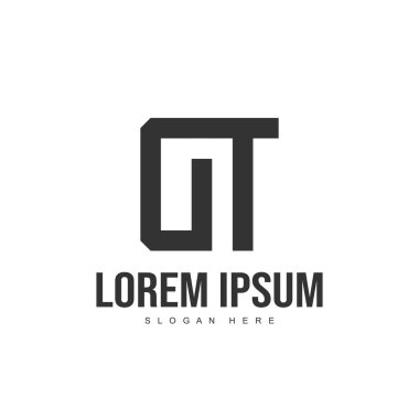 DT mektup logo tasarımı. İlk harf logo tasarım şablonu