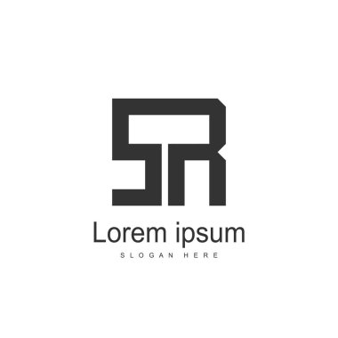 SR mektup logo tasarımı. İlk harf logo şablonu