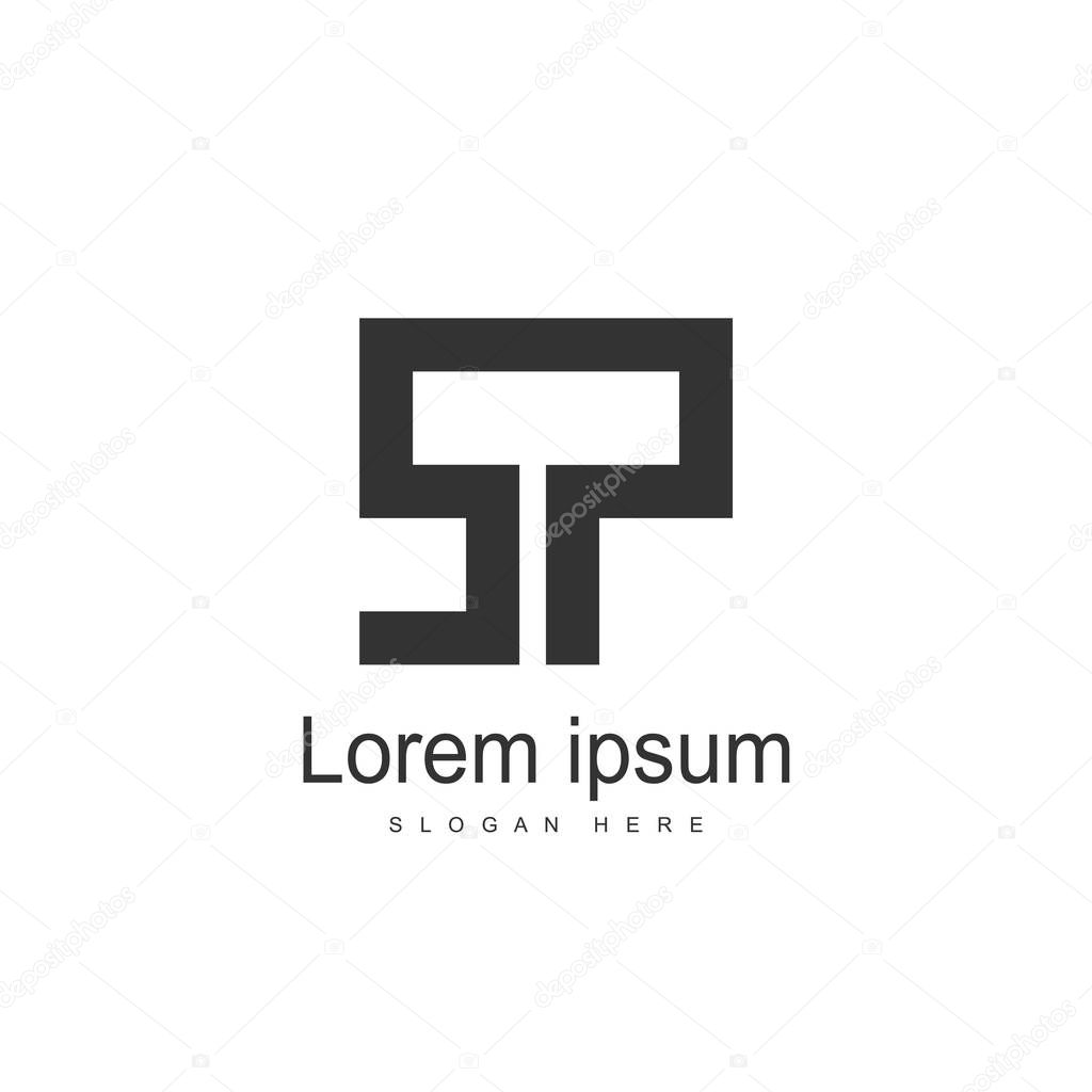SP Letter logo design. Initial letter logo template