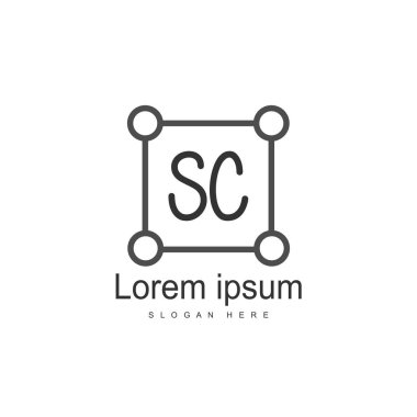 S harfi logo şablonu. İlk harf logo tasarımı