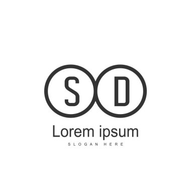 SD mektup logo tasarımı. İlk harf Sd logosu