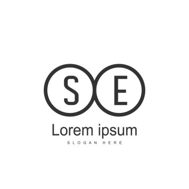 Se mektup logo tasarımı. İlk Se Logo tasarım şablonu