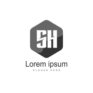 Mektup Sh Logo şablonu tasarım ilk. en az harf logo