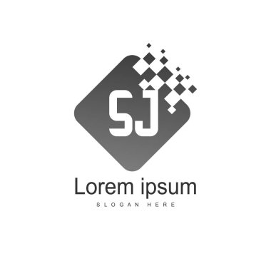 İlk harf Sj Logo tasarım şablonu. en az harf logo tasarımı