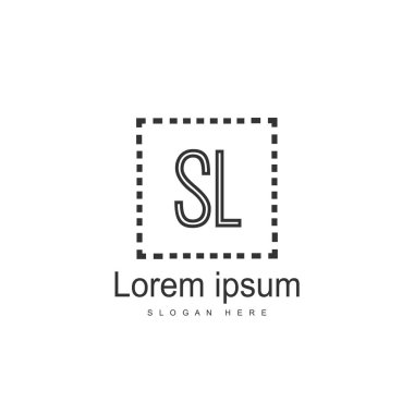 Mektup Sl logo şablonu tasarımı ilk. en az harf logo tasarımı