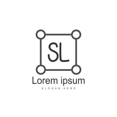 Mektup Sl logo şablonu tasarımı ilk. en az harf logo tasarımı