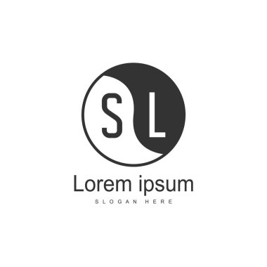 Mektup Sl logo şablonu tasarımı ilk. en az harf logo tasarımı