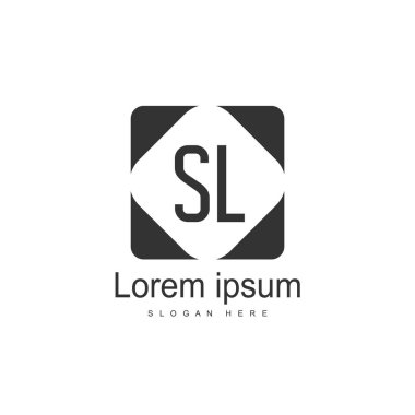 Mektup Sl logo şablonu tasarımı ilk. en az harf logo tasarımı