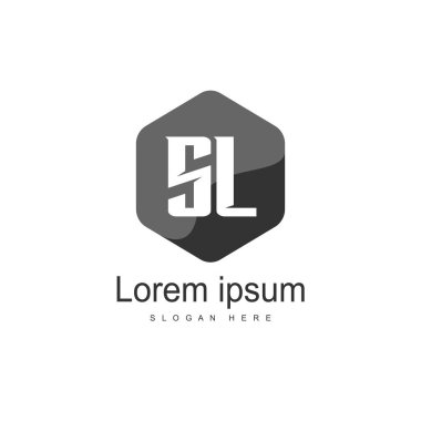 Mektup Sl logo şablonu tasarımı ilk. en az harf logo tasarımı