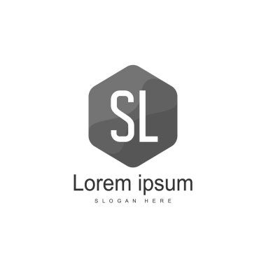 Mektup Sl logo şablonu tasarımı ilk. en az harf logo tasarımı