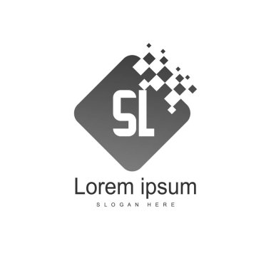 Initial letter SL logo template design. minimal letter logo design clipart