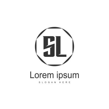 Mektup Sl logo şablonu tasarımı ilk. en az harf logo tasarımı
