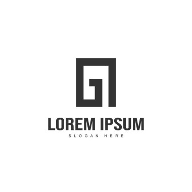 İlk harf logo tasarımı. En az harf logo tasarım şablonu