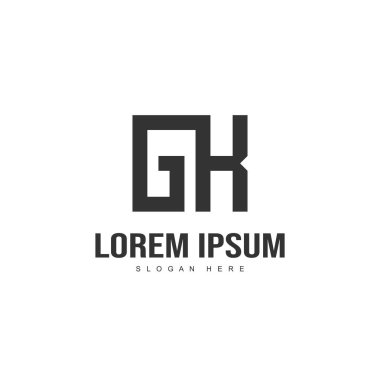 İlk harf logo tasarımı. En az harf logo tasarım şablonu