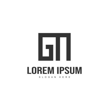 İlk harf logo tasarımı. En az harf logo tasarım şablonu