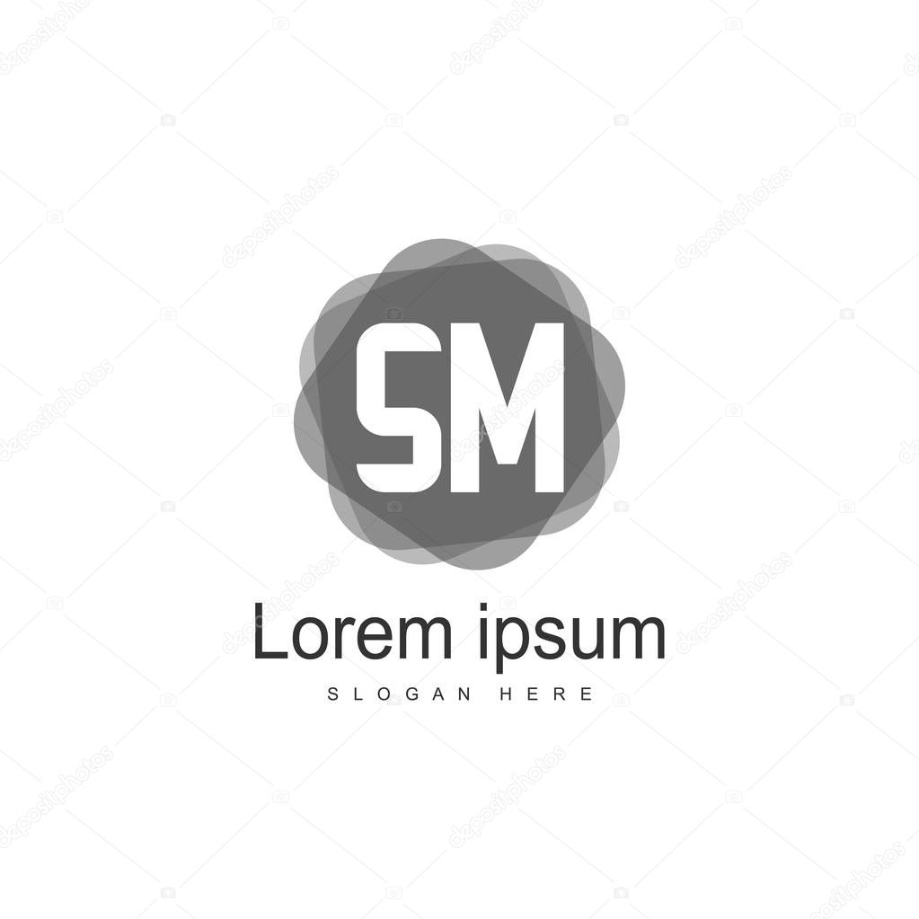 Initial Letter Sm Logo Template Design Minimal Letter Logo Design Larastock