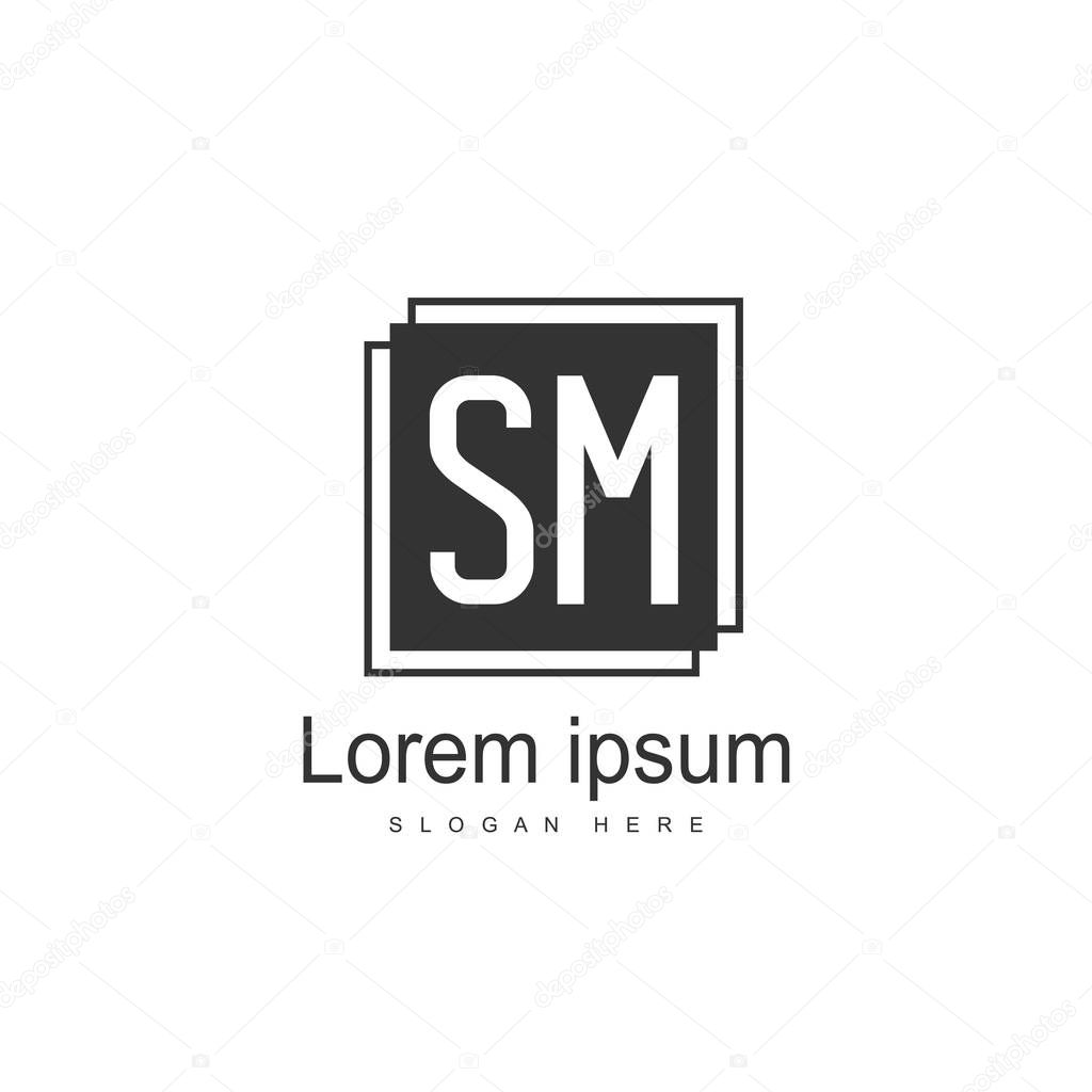 Initial letter SM logo template design. minimal letter logo design