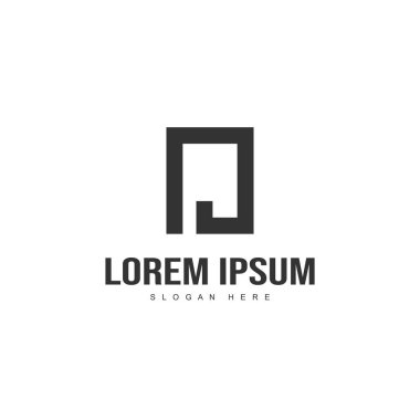 İlk harf logo tasarımı. En az harf logo tasarım şablonu