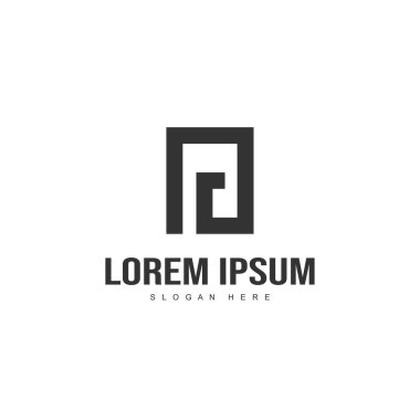 İlk harf logo tasarımı. En az harf logo tasarım şablonu