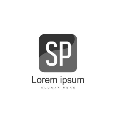 İlk harf Sp Logo şablonu. Minimalist mektup logo tasarımı