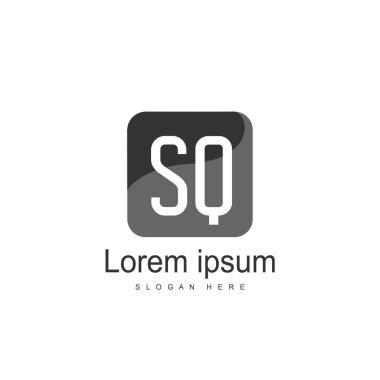 İlk harf Sq Logo şablonu. Minimalist mektup logo tasarımı